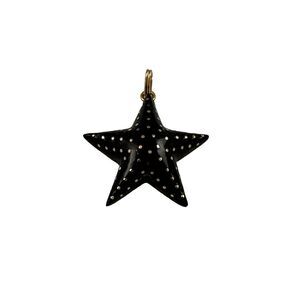 Famous Artist Grand Cayman Islands Signed 14K Gold Black Coral Starfish Pendant